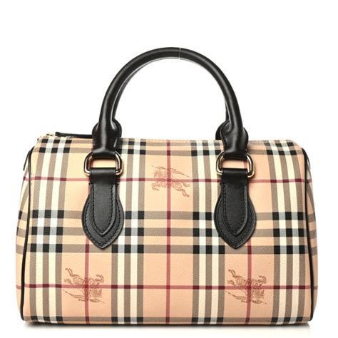 BURBERRY Haymarket Check Large Chester Bowling Bag 